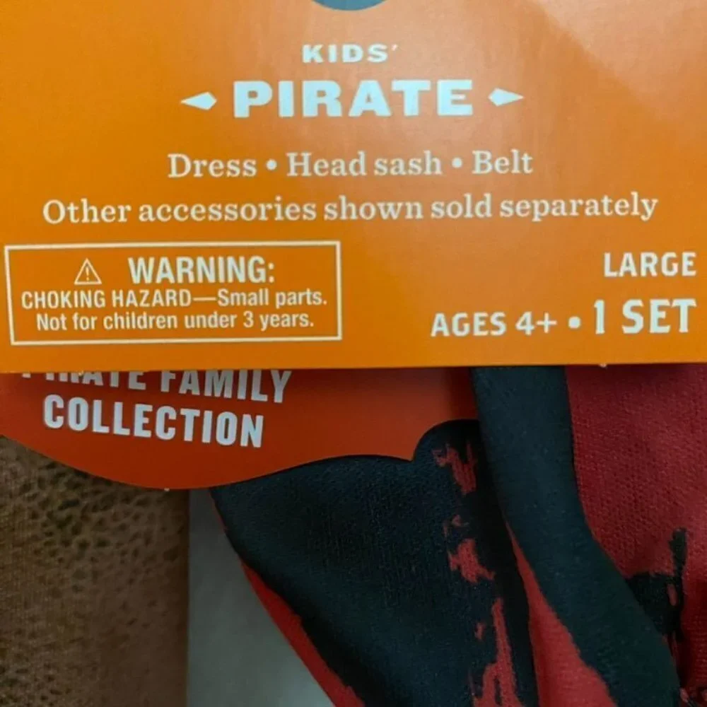 Target Kids' Pirate Halloween Costume Dress Headpiece Lg 12-14 Hyde & EEK! - Picture 6 of 7